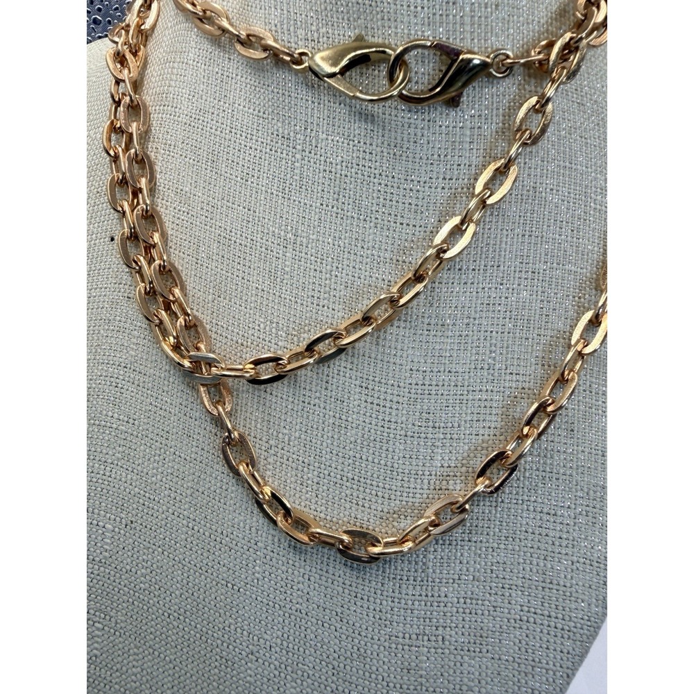 22" Trendy Anchor Metal Chains Purse Handle Shoulder Strap Replacement Gold Tone - Picture 4 of 4